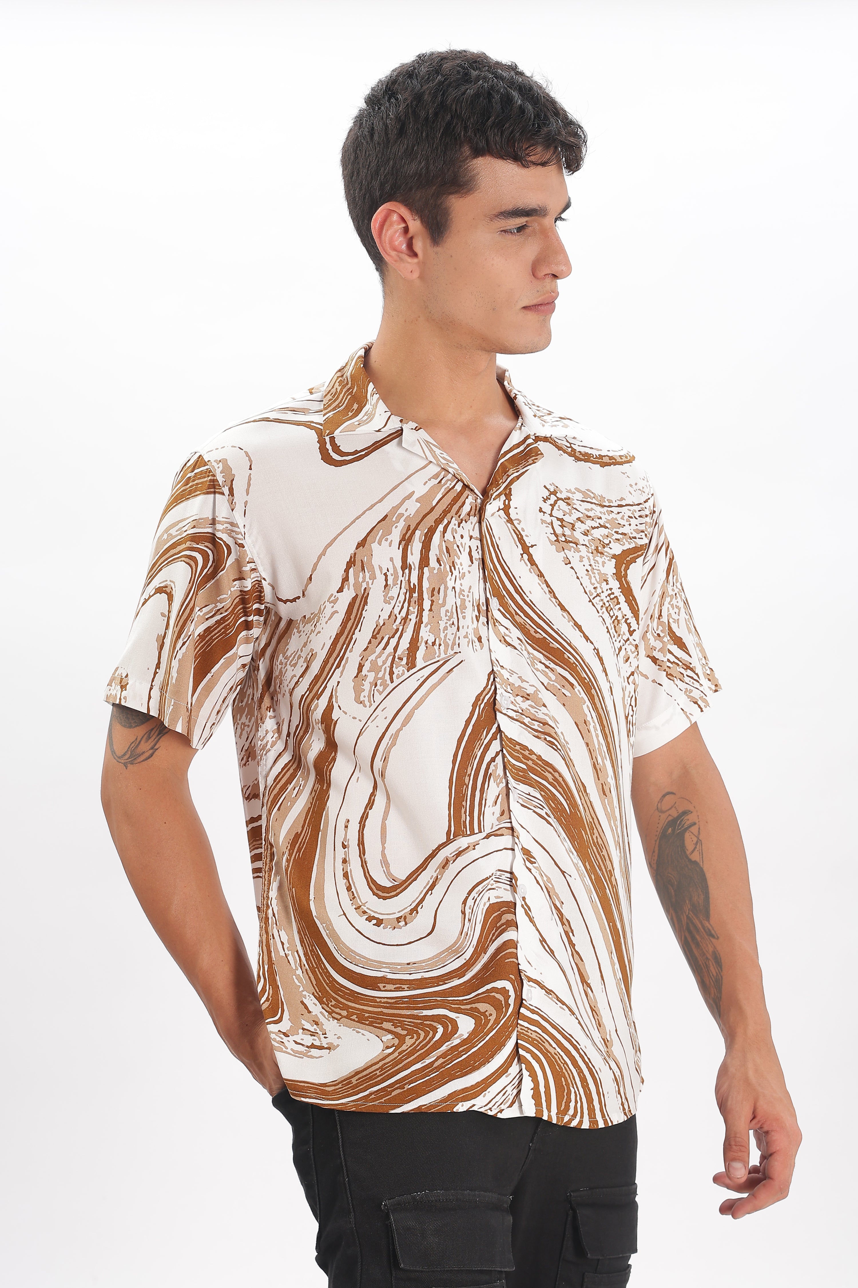 Wavy brown textured