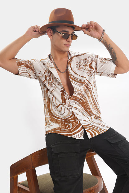Wavy brown textured